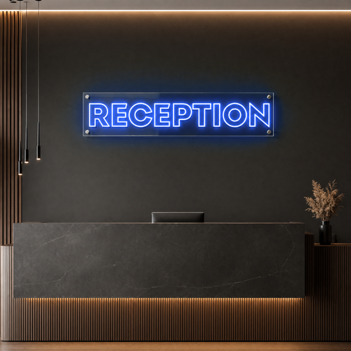 Neon Schild RECEPTION – PowerLED Leuchtreklame mit Dimmer & Fernbedienung