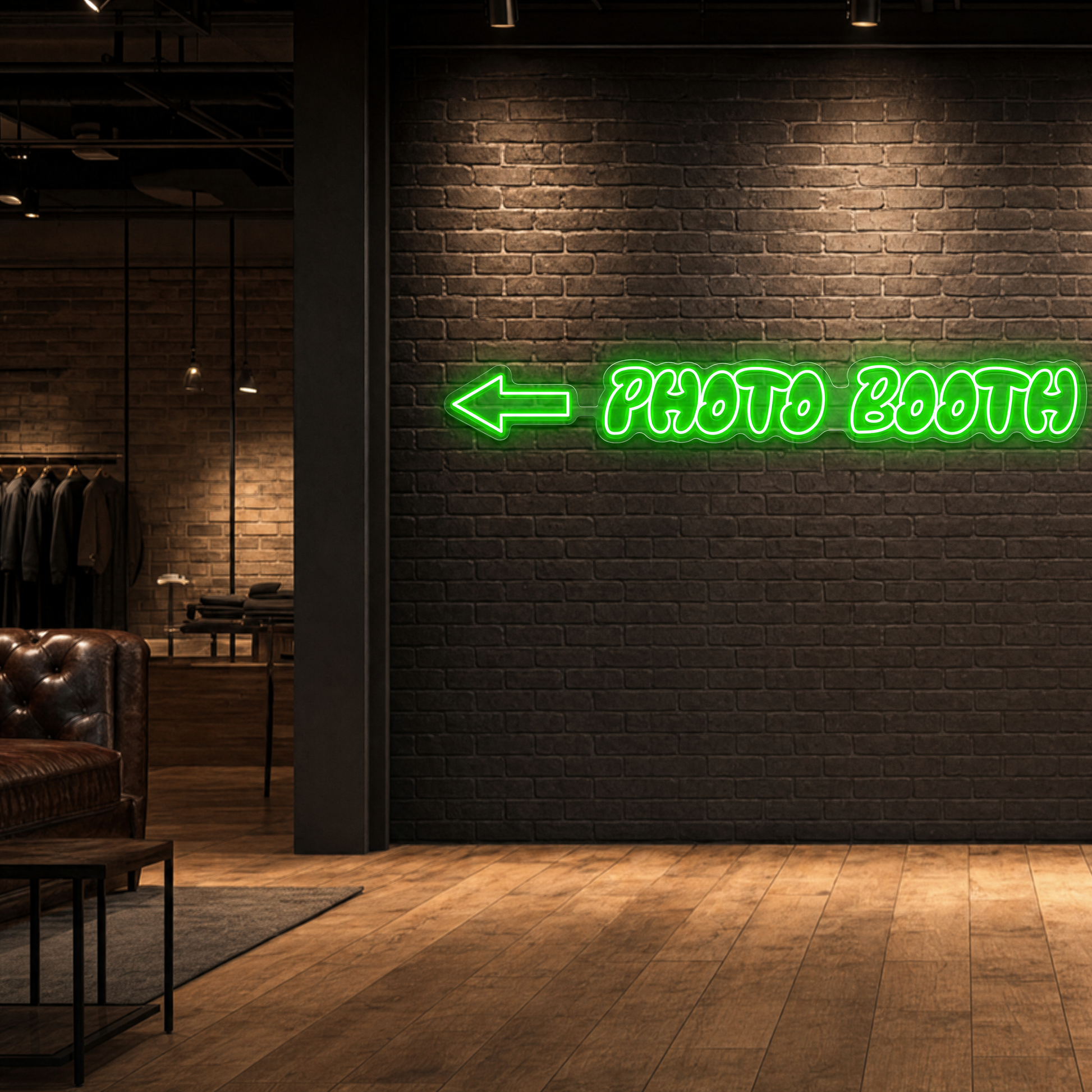 Neon Schild PHOTO BOOTH – PowerLED Leuchtreklame mit Dimmer & Fernbedienung