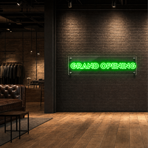 Neon Schild GRAND OPENING – PowerLED Leuchtreklame mit Dimmer & Fernbedienung