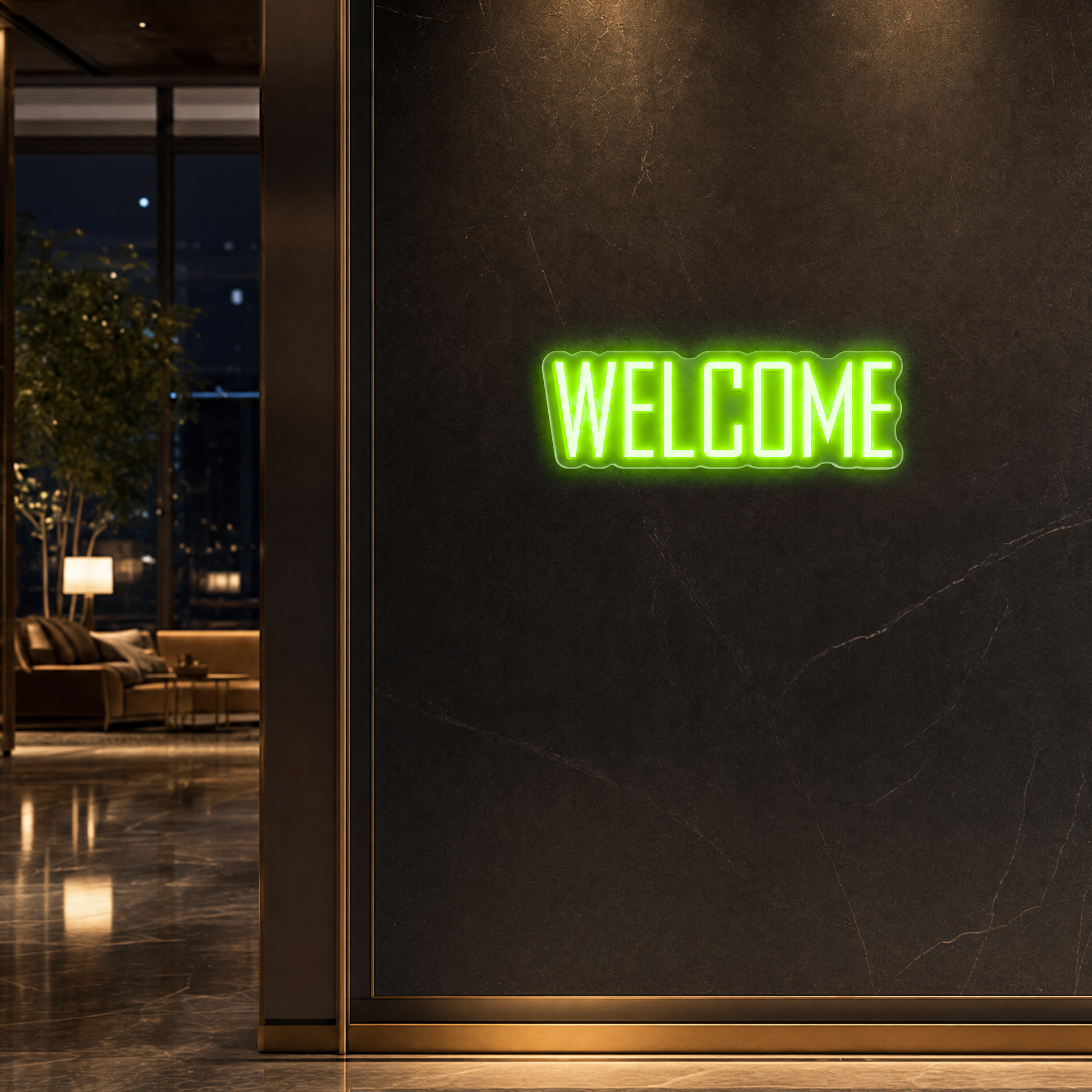 Neon Schild WELCOME – PowerLED Leuchtreklame mit Dimmer & Fernbedienung