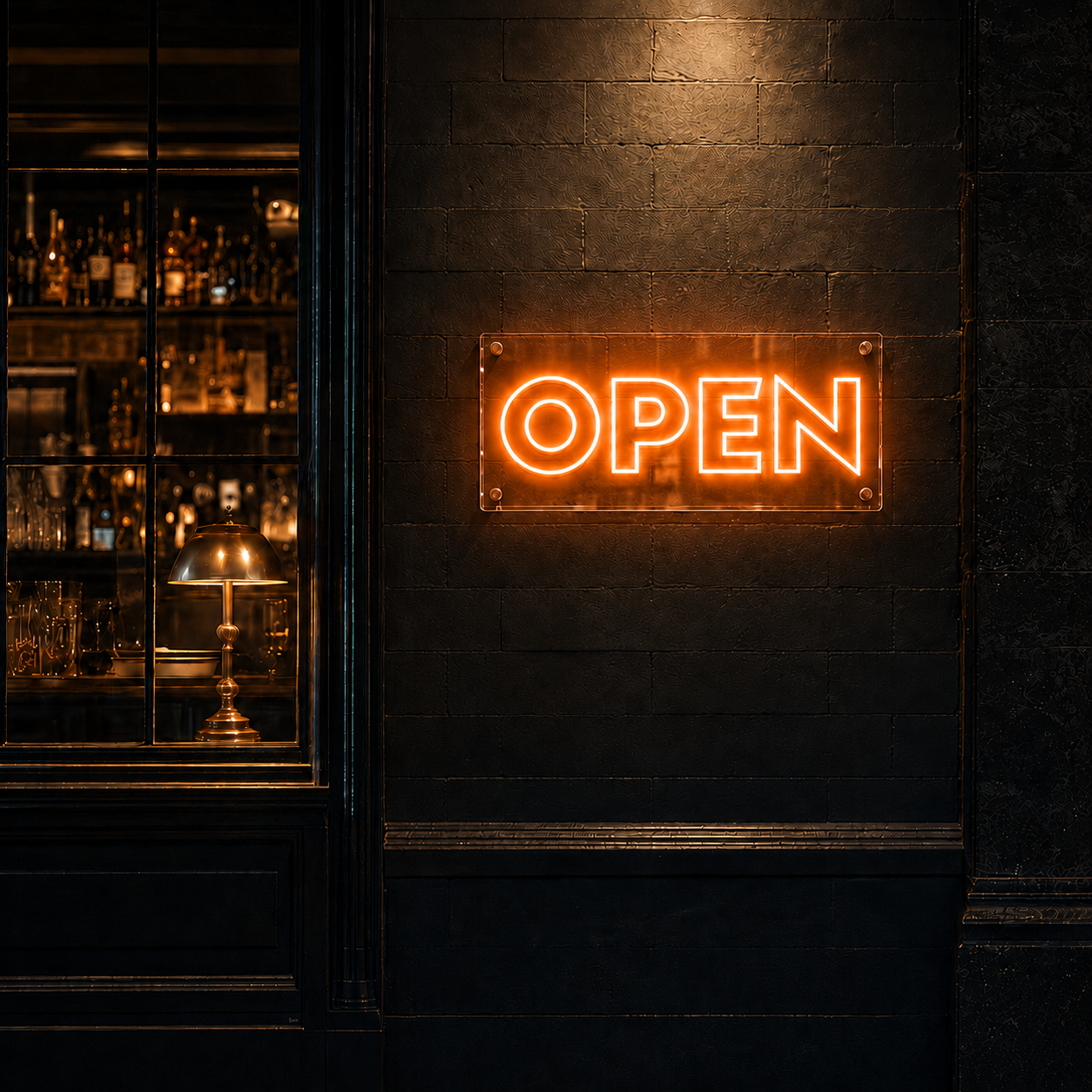 Neon Schild OPEN – PowerLED Leuchtreklame mit Dimmer & Fernbedienung