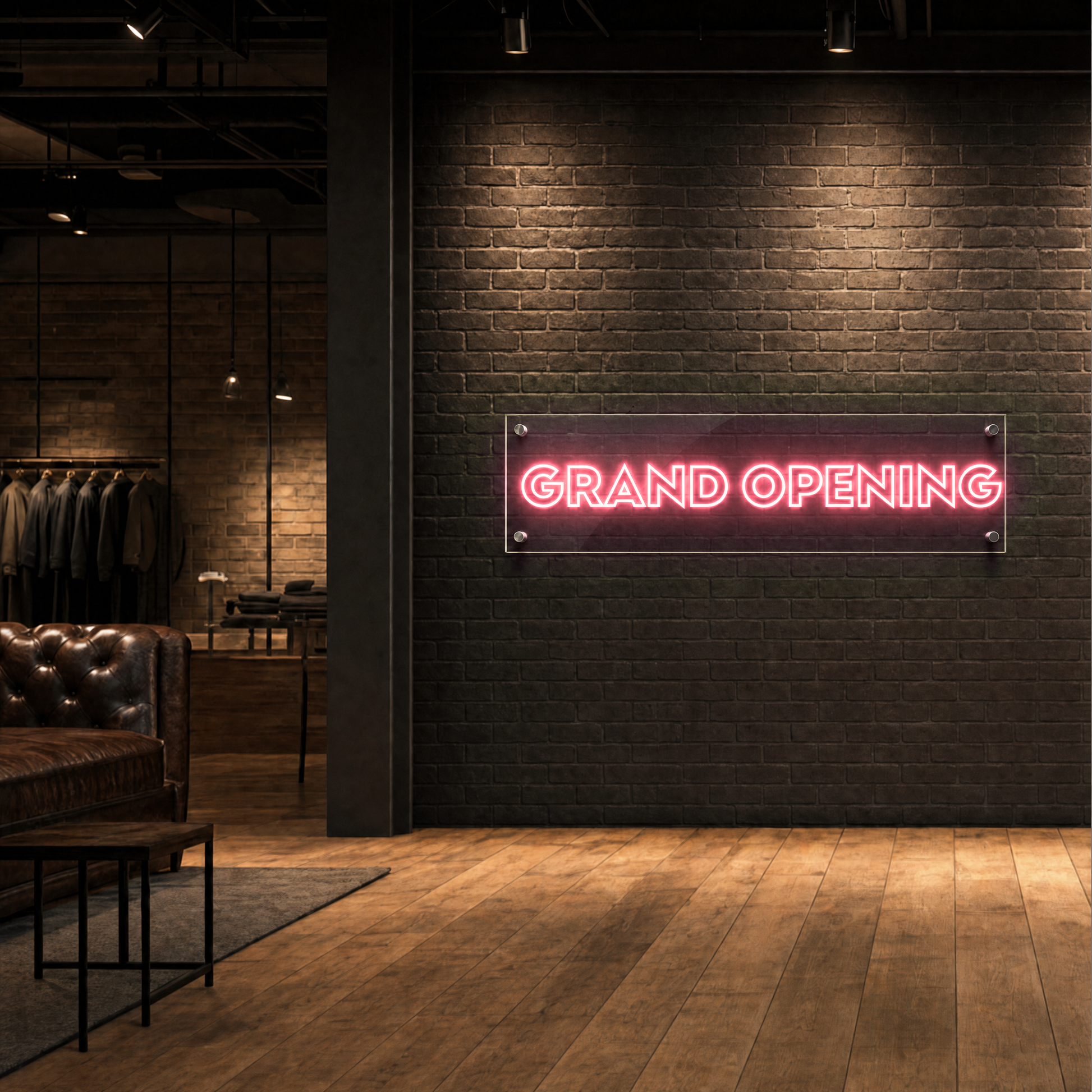 Neon Schild GRAND OPENING – PowerLED Leuchtreklame mit Dimmer & Fernbedienung