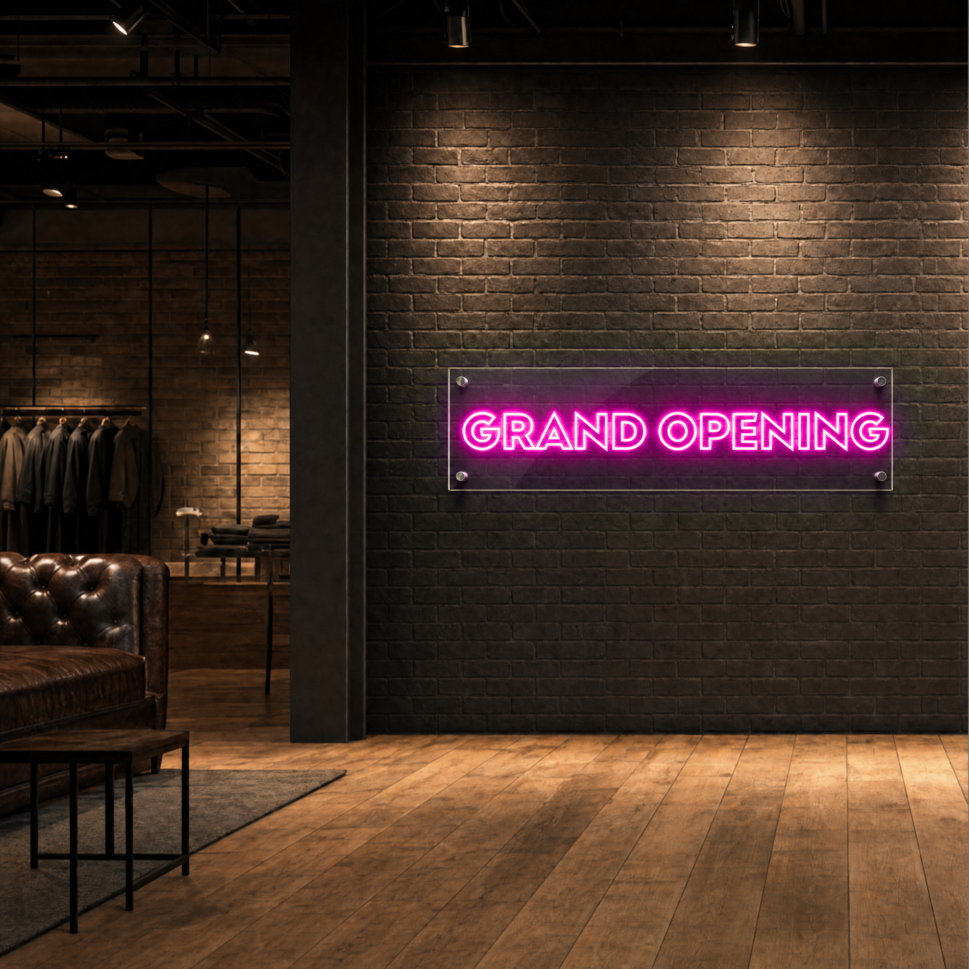 Neon Schild GRAND OPENING – PowerLED Leuchtreklame mit Dimmer & Fernbedienung