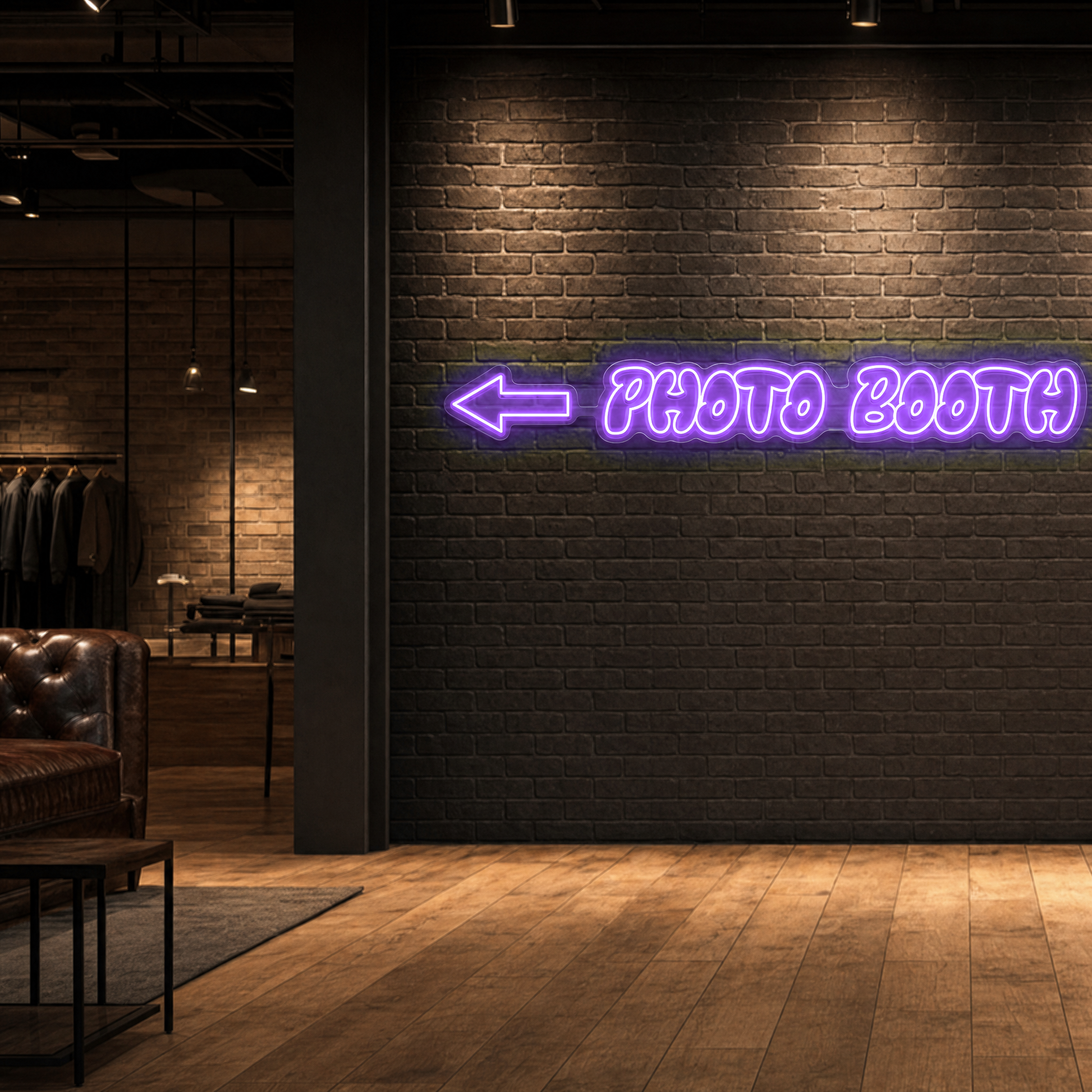 Neon Schild PHOTO BOOTH – PowerLED Leuchtreklame mit Dimmer & Fernbedienung