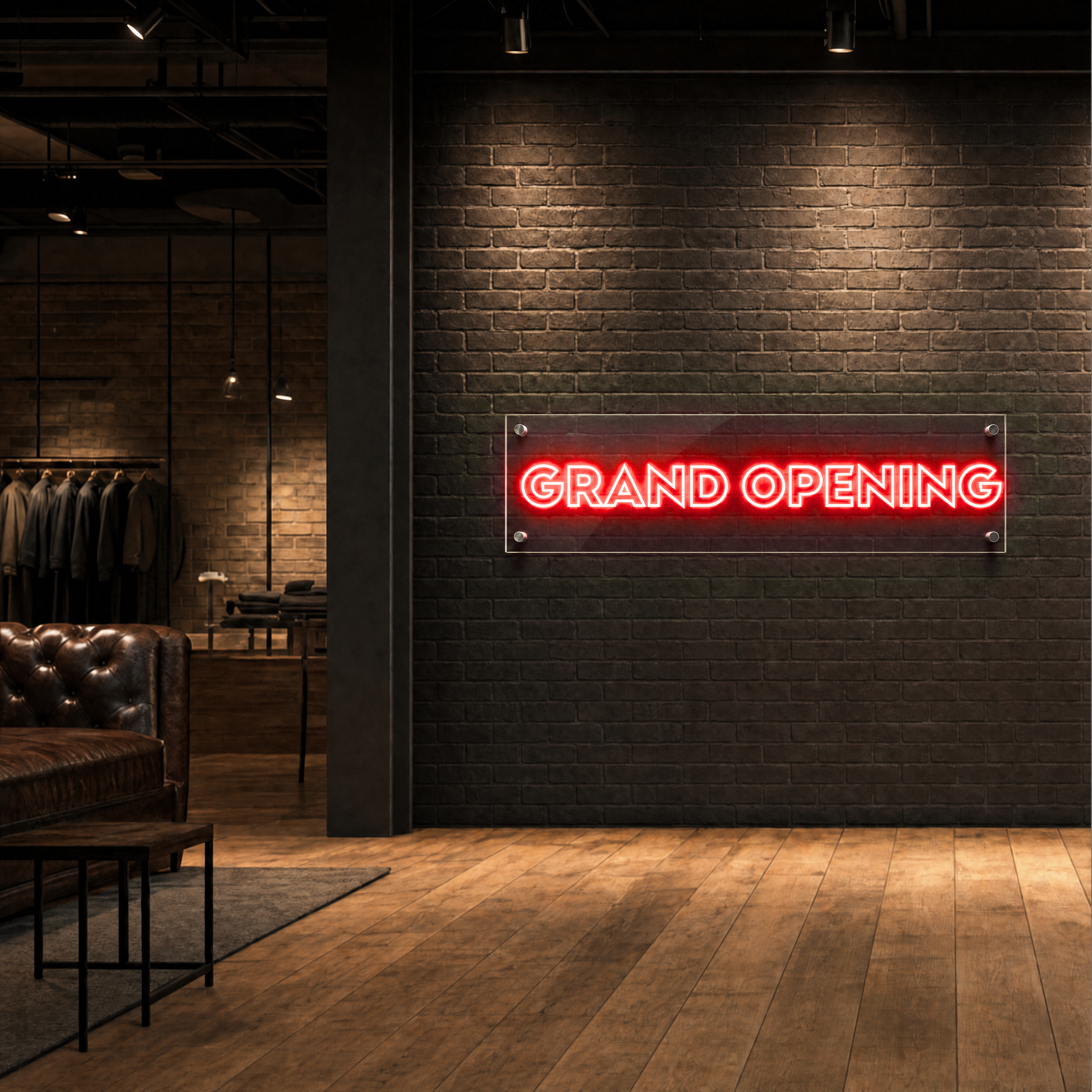 Neon Schild GRAND OPENING – PowerLED Leuchtreklame mit Dimmer & Fernbedienung