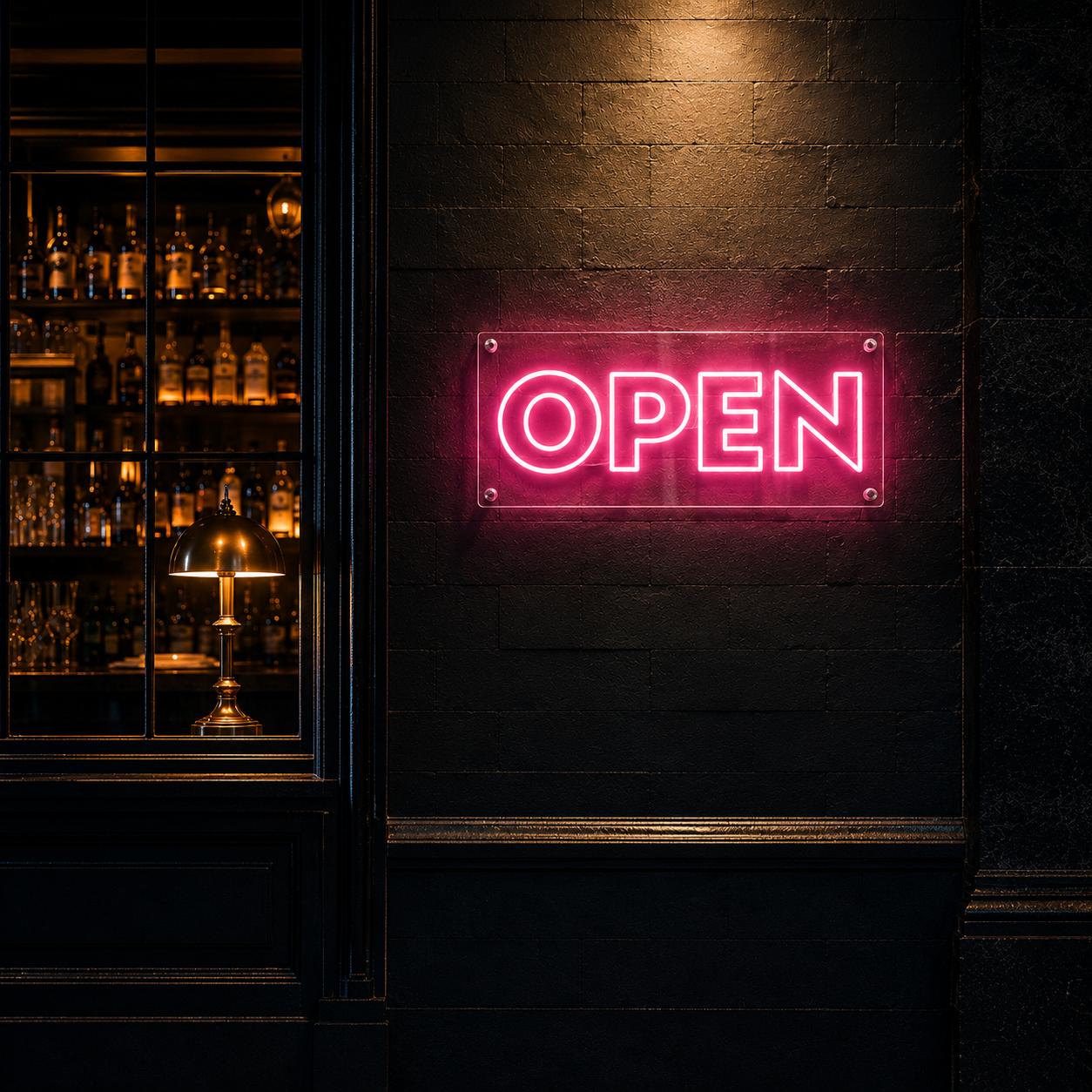 Neon Schild OPEN – PowerLED Leuchtreklame mit Dimmer & Fernbedienung
