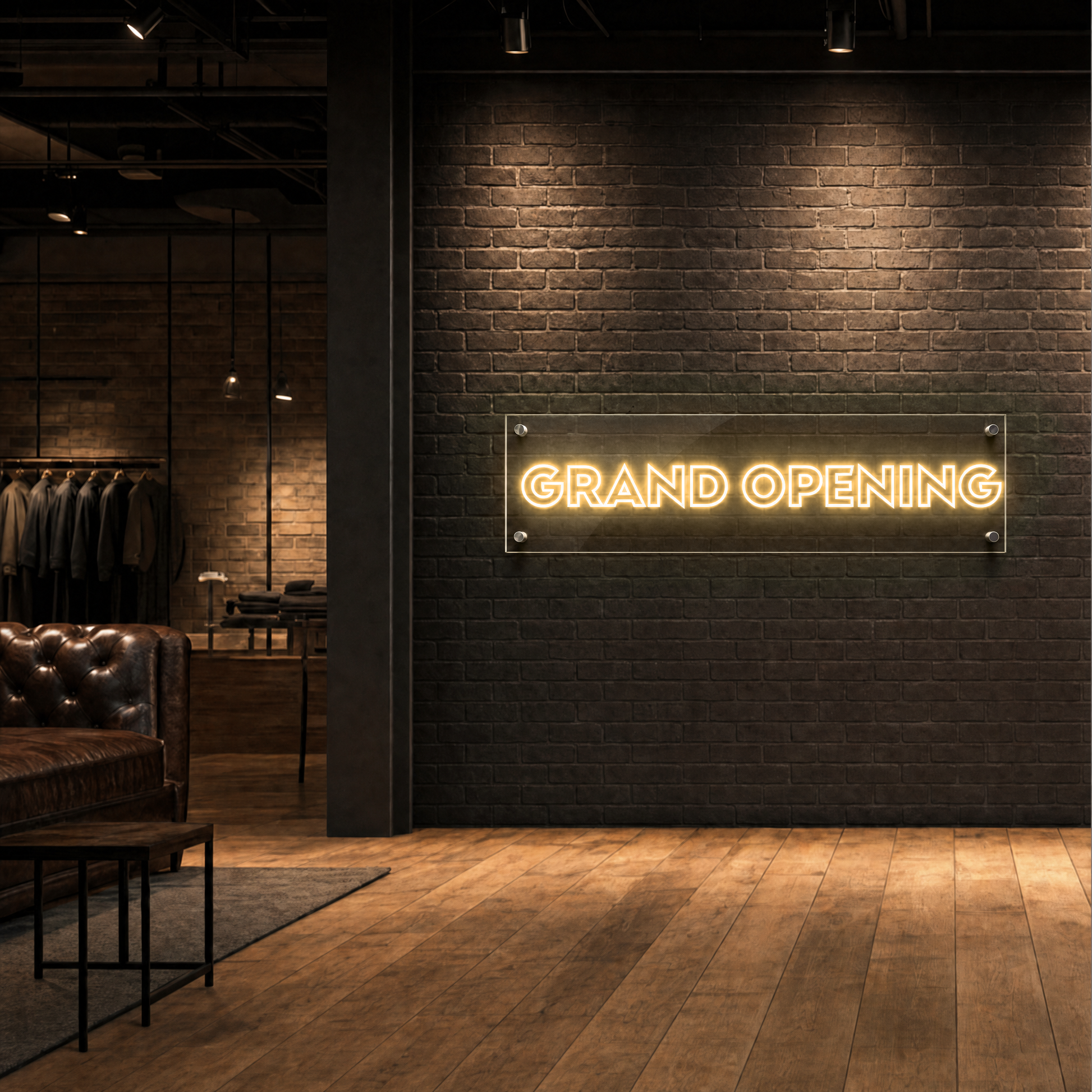 Neon Schild GRAND OPENING – PowerLED Leuchtreklame mit Dimmer & Fernbedienung