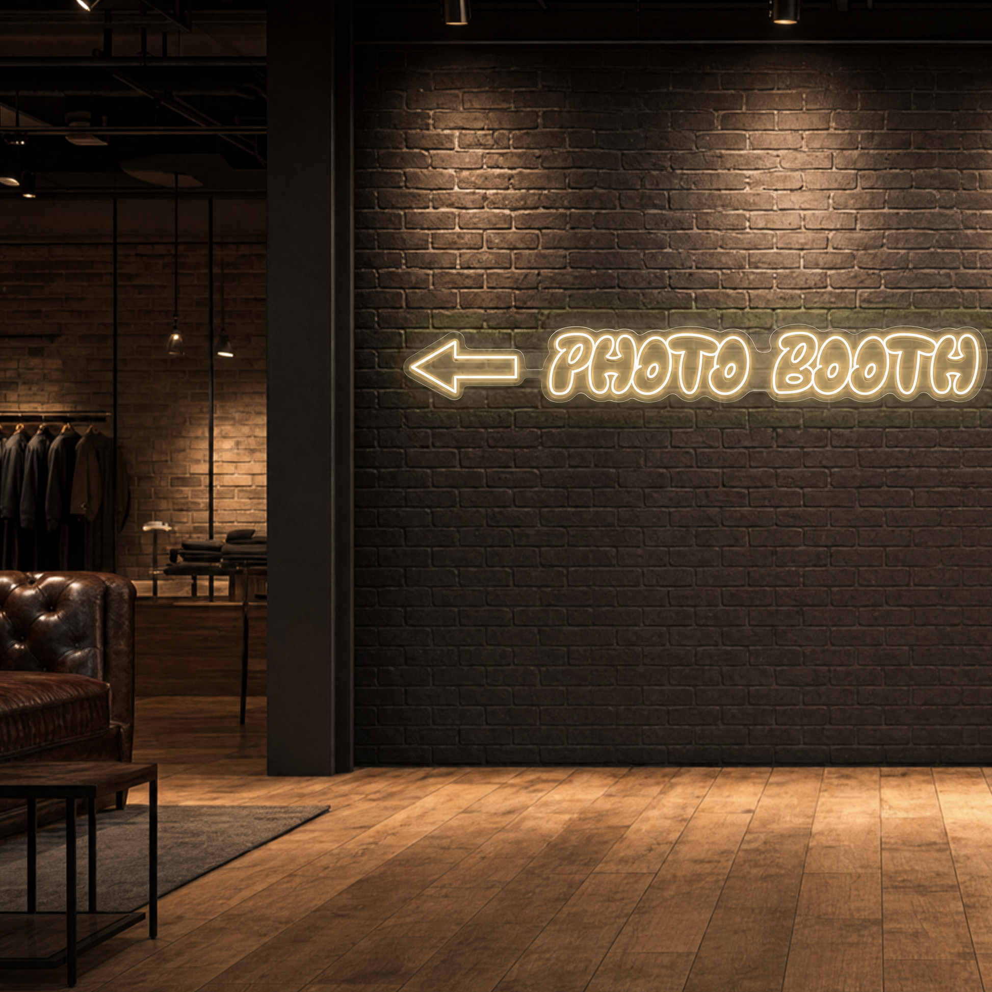 Neon Schild PHOTO BOOTH – PowerLED Leuchtreklame mit Dimmer & Fernbedienung