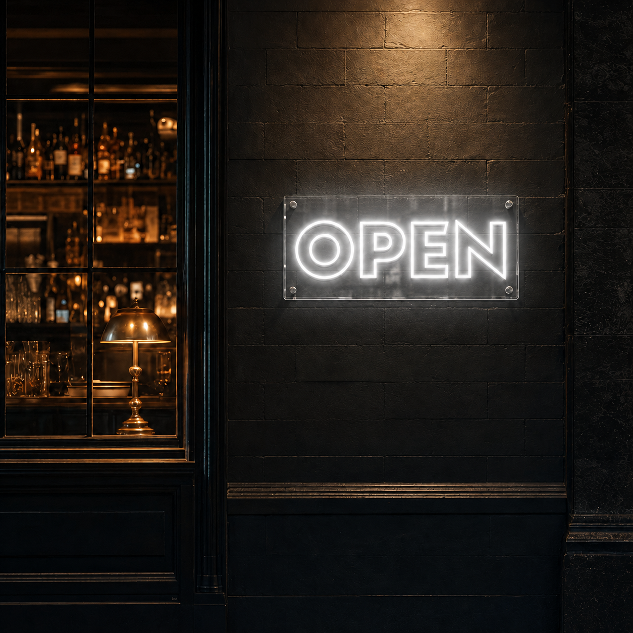 Neon Schild OPEN – PowerLED Leuchtreklame mit Dimmer & Fernbedienung