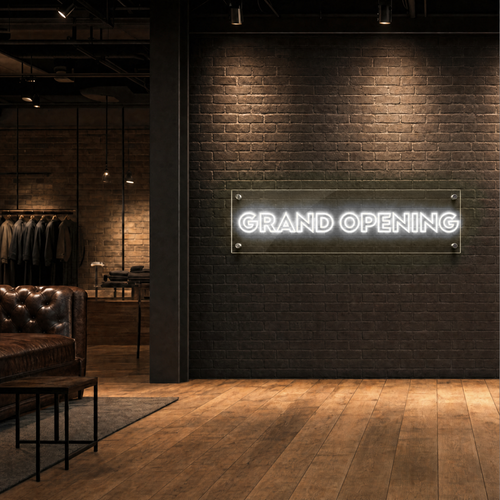 Neon Schild GRAND OPENING – PowerLED Leuchtreklame mit Dimmer & Fernbedienung