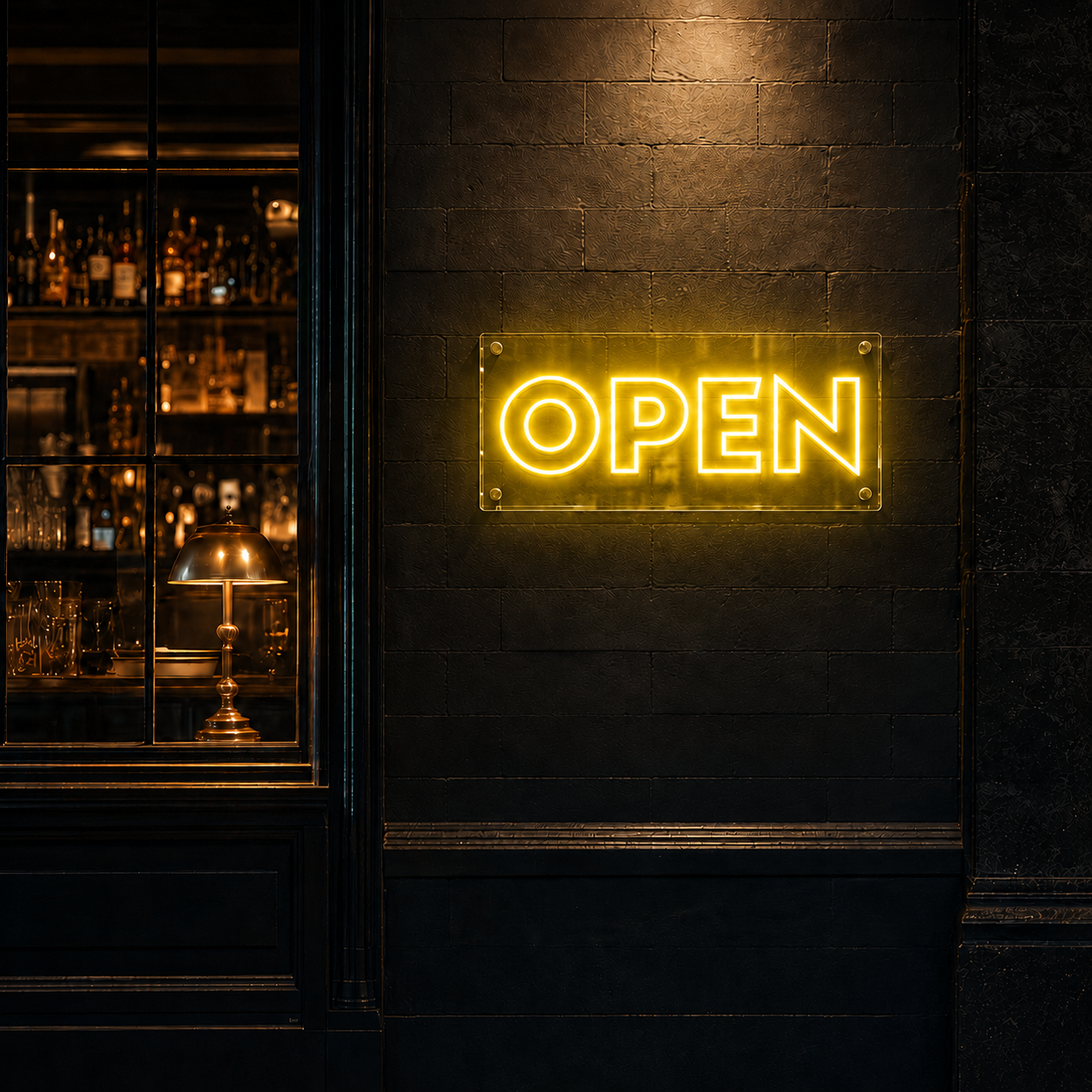 Neon Schild OPEN – PowerLED Leuchtreklame mit Dimmer & Fernbedienung
