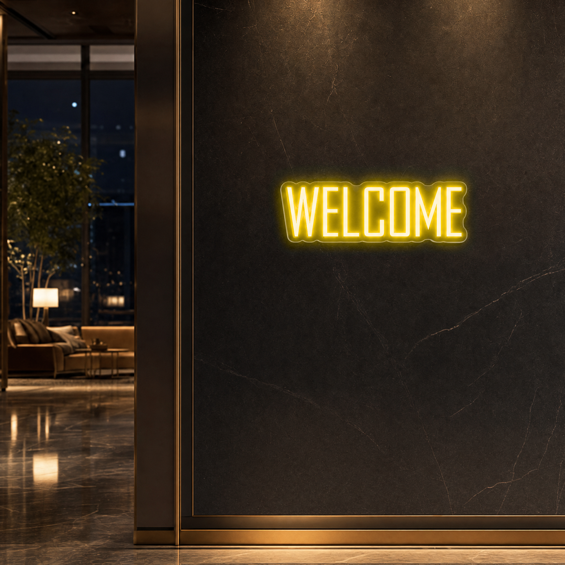 Neon Schild WELCOME – PowerLED Leuchtreklame mit Dimmer & Fernbedienung